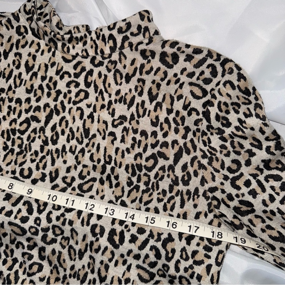 Tyler Boe Tan Leopard Animal Exotic Print Long Sleeve Women’s Dress Casual Cic - Picture 6 of 11